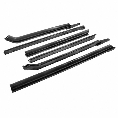 Molded Roof Rail Seals for Convertibles. 6-Piece set with steel cores remove rear flaps for 69- 70 C